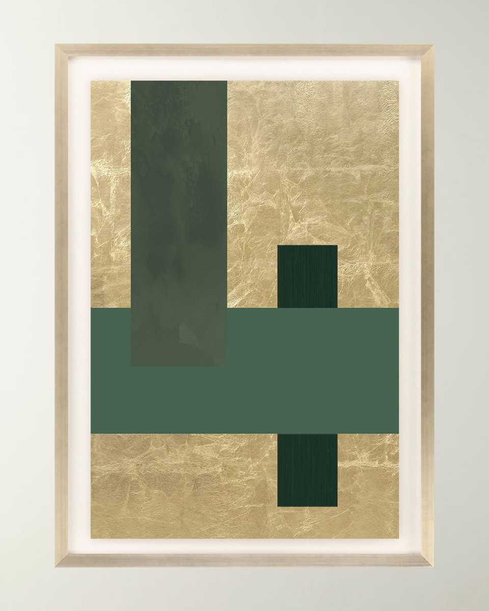 "Gold Colorblock III" Hand-Embellished Giclee by Libby Langdon
